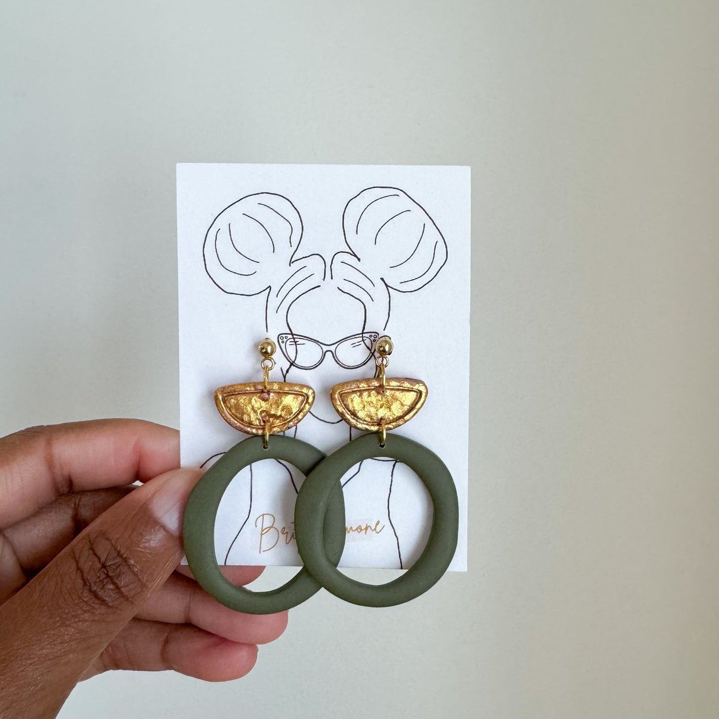 Shades of Green Clay Earrings