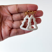 Load image into Gallery viewer, WS Bow Top Christmas Tree Clay Dangles