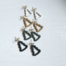 Load image into Gallery viewer, WS Bow Top Christmas Tree Clay Dangles