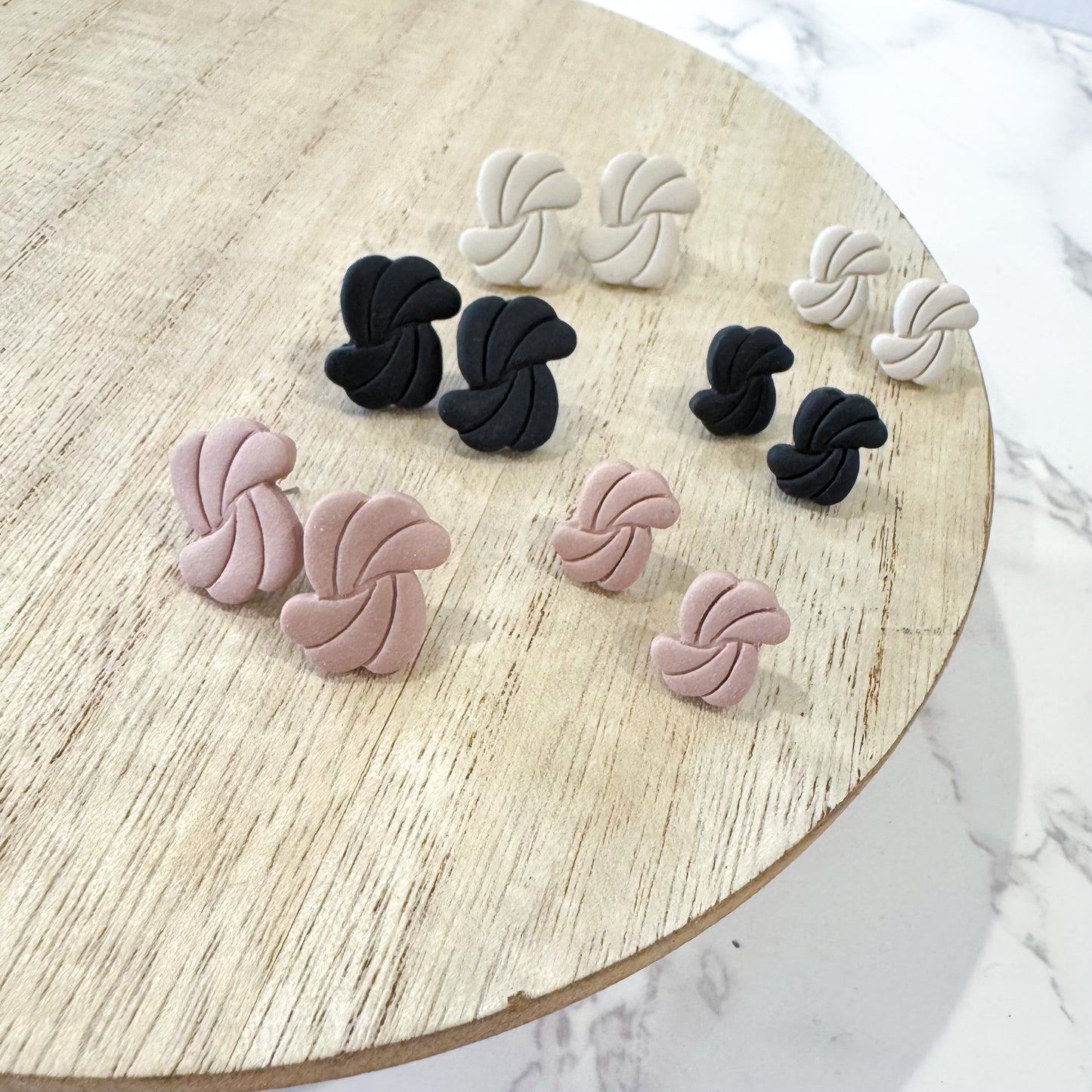 Stevie Swirl Clay Studs