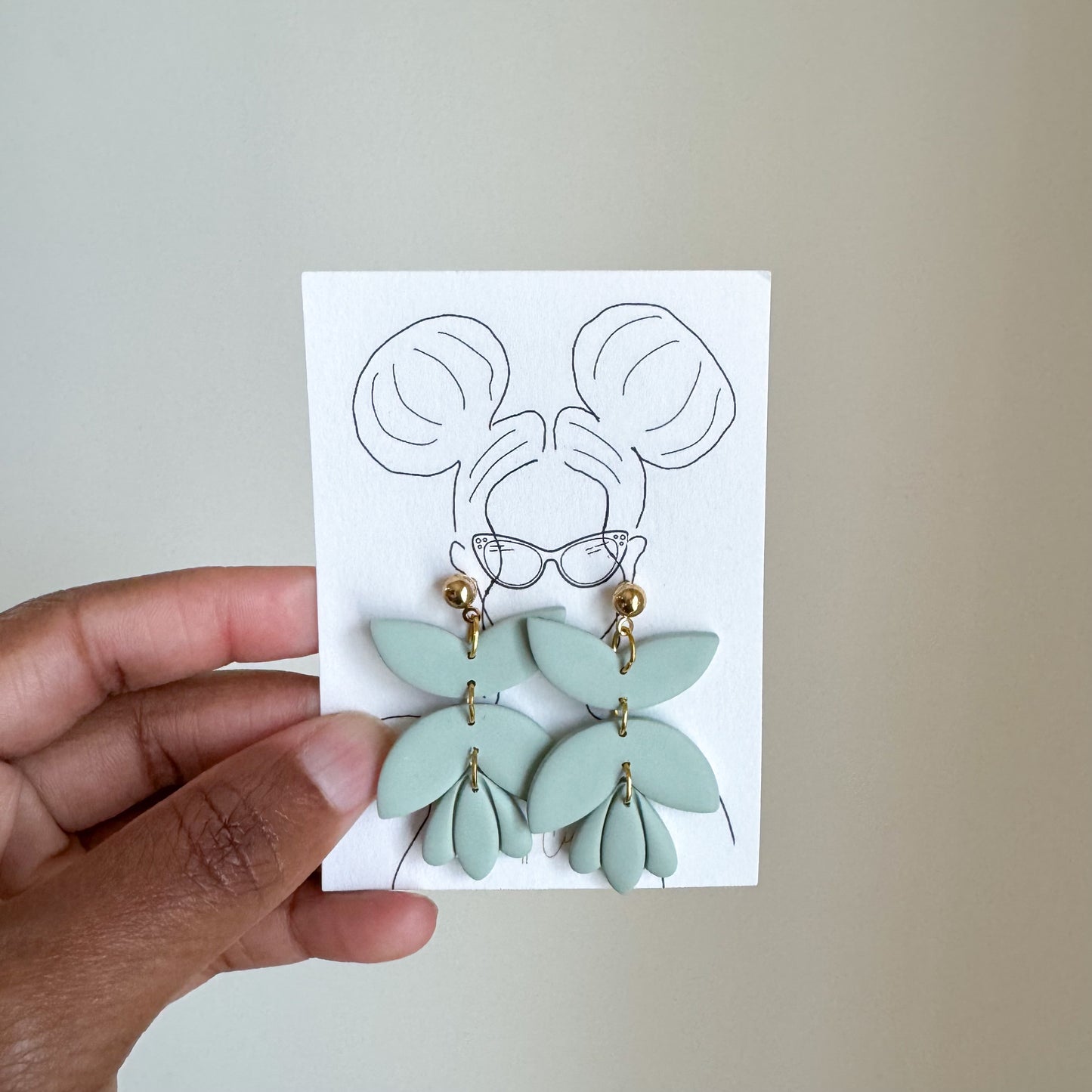 Shades of Green Clay Earrings