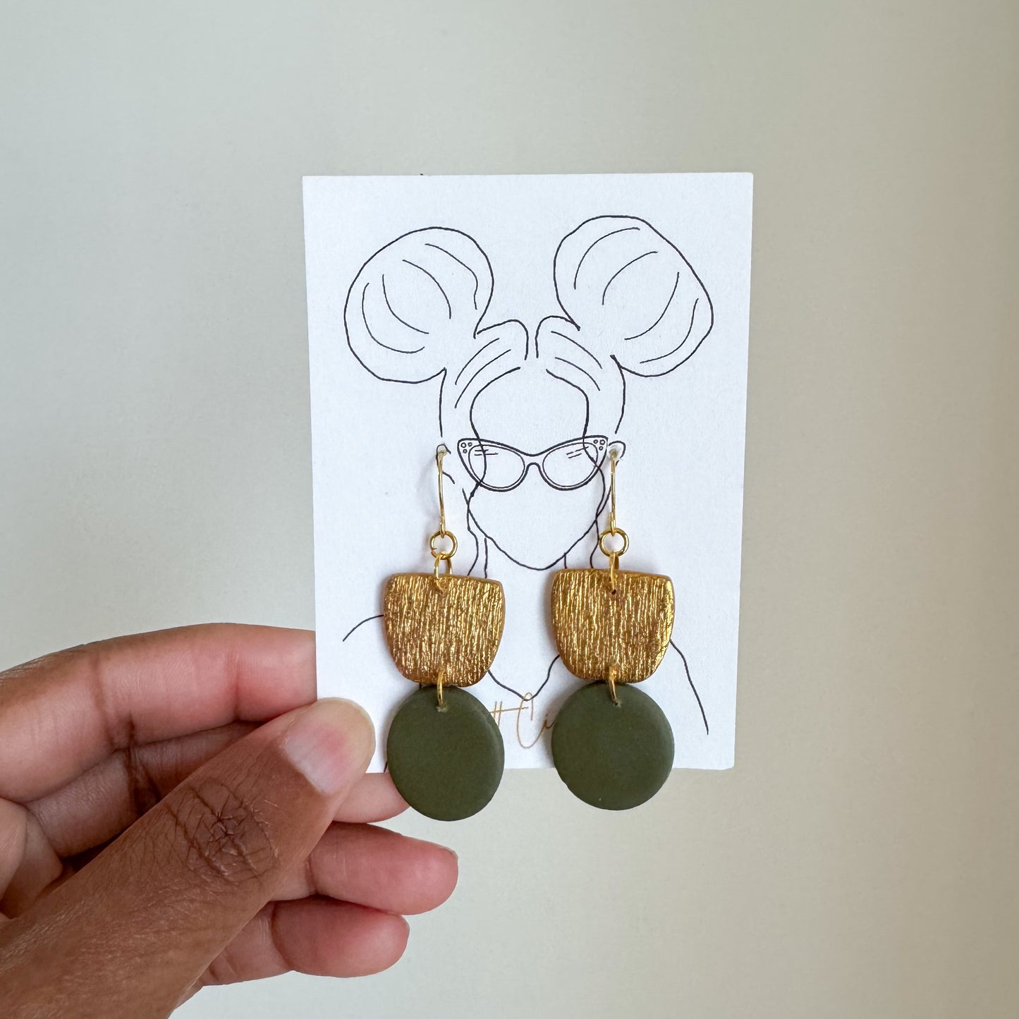 Shades of Green Clay Earrings