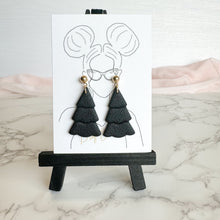 Load image into Gallery viewer, Black Textured Christmas Tree Dangles
