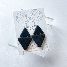 Load image into Gallery viewer, Black Textured Statement Stud Earrings
