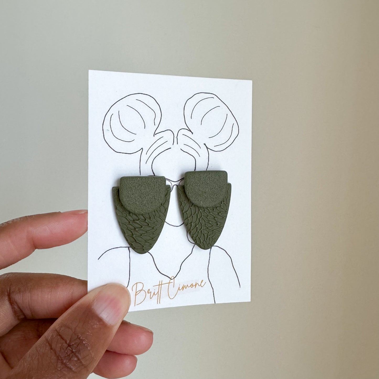 Shades of Green Clay Earrings