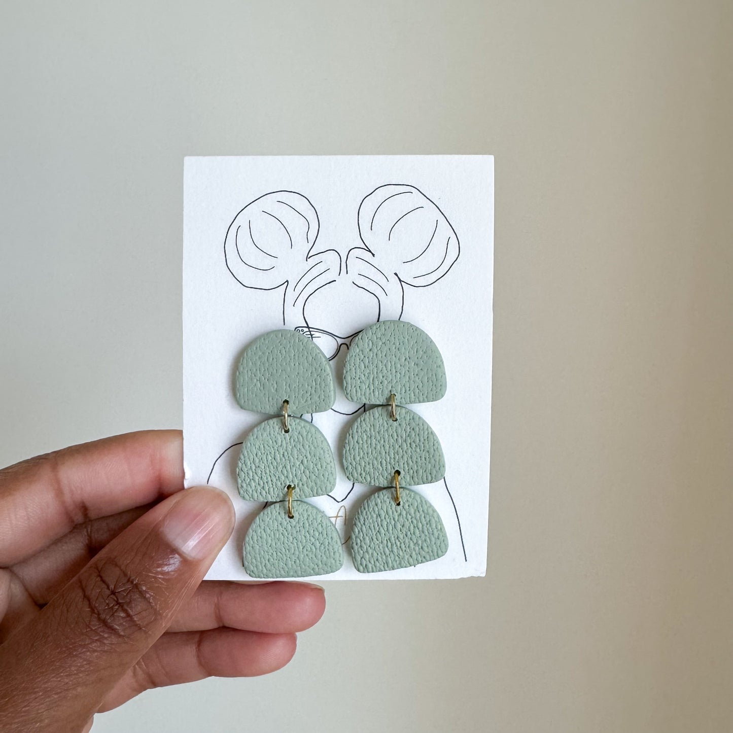 Shades of Green Clay Earrings