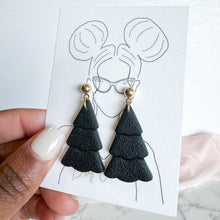 Load image into Gallery viewer, Black Textured Christmas Tree Dangles
