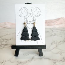 Load image into Gallery viewer, WS Black Textured Christmas Tree Dangles
