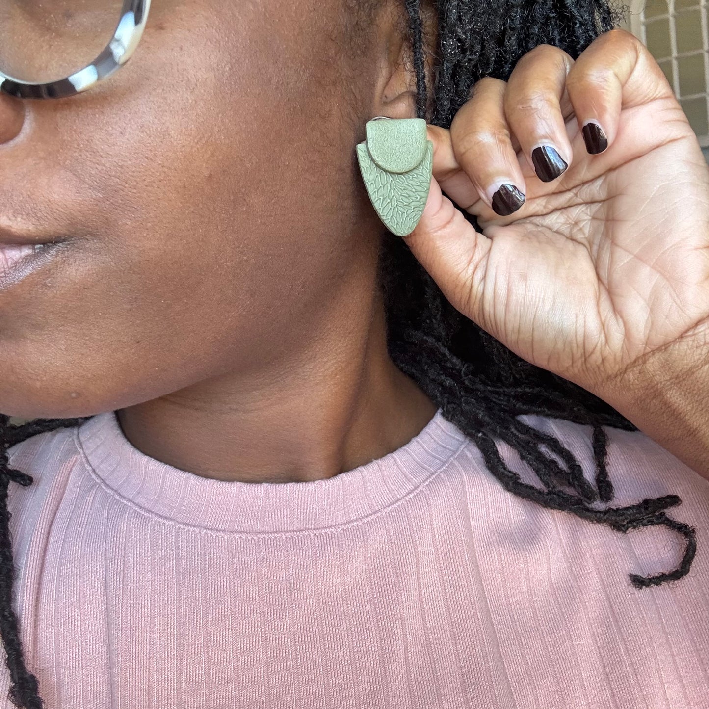 Shades of Green Clay Earrings