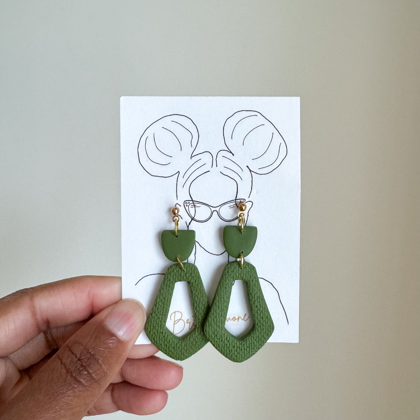 Shades of Green Clay Earrings