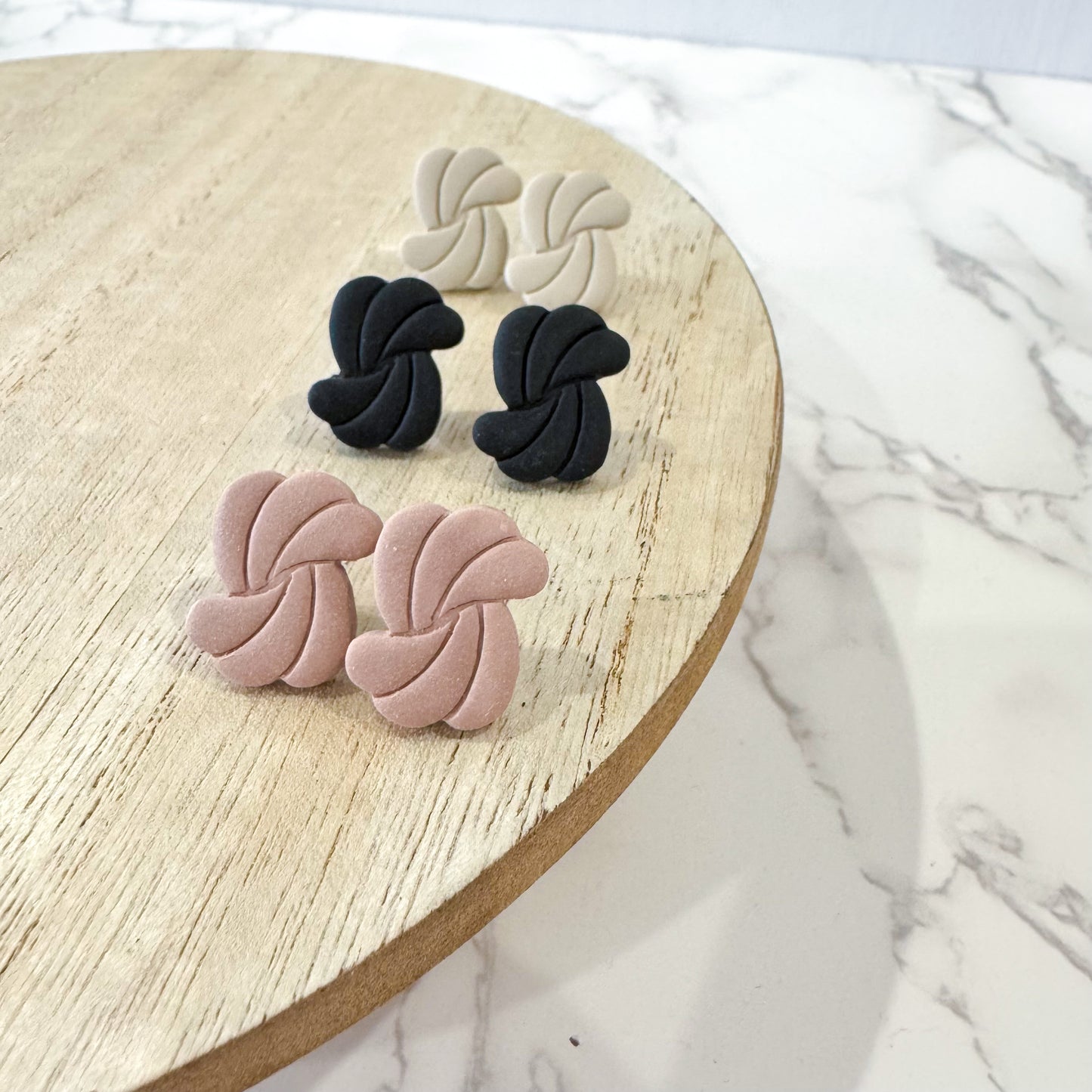 Stevie Swirl Clay Studs